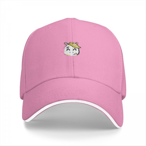Black Baseball Cap With Cute Cartoon Character Emblem