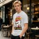 Olive graphic t-shirt with nervous white cat and 'All of my systems are nervous' text