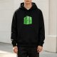Black hoodie with cute green cube slime graphic