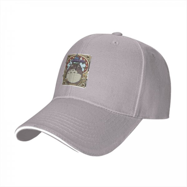 Black Baseball Cap With Totoro Art Nouveau Style Print