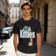 Olive Green T-Shirt With Kitties Rainbow Graphic Design