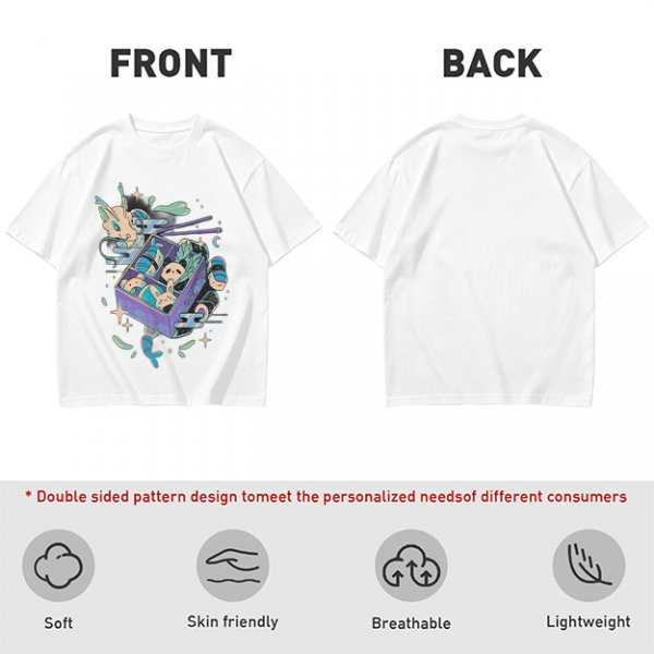 Olive t-shirt with whimsical bento box animal graphic print