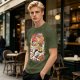 Olive T-Shirt With Retro Portable Video Games Cartoon Print