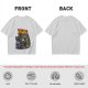 Olive graphic t-shirt with Back to the Trash raccoon design