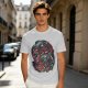 Olive T-Shirt With Dark Fantasy Skull And Monster Graphic Print