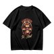 Olive graphic t-shirt with stressed but still magical dragon print