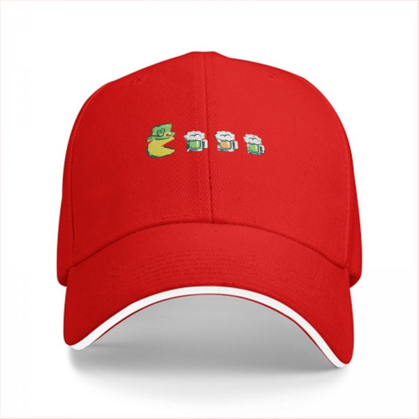 St Patricks Day Leprechaun Pac-Man Beer Eating Baseball Cap