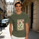 Olive T-shirt with Earthbender Character Vintage Art Print