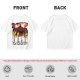 Olive T-Shirt With Anime Characters Crossing Burning Street Print