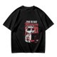 Olive graphic t-shirt with raccoon doing the bare minimum at computer