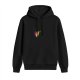Black Hoodie with Small Colorful Abstract Chest Graphic