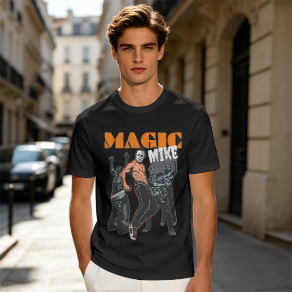 Magic Mike Horror Parody Graphic T-Shirt Design
