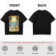 Olive T-Shirt with Beach Scene Print Featuring Totoro and Friends