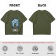 Olive T-Shirt with Fright Castle Skull Ghost Graphic