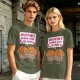 Olive t-shirt with cute muffin graphic and playful text design