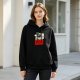 Black hoodie with 'Chat With A Dead Agent' skeleton graphic