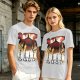 Olive T-Shirt With Anime Characters Crossing Burning Street Print