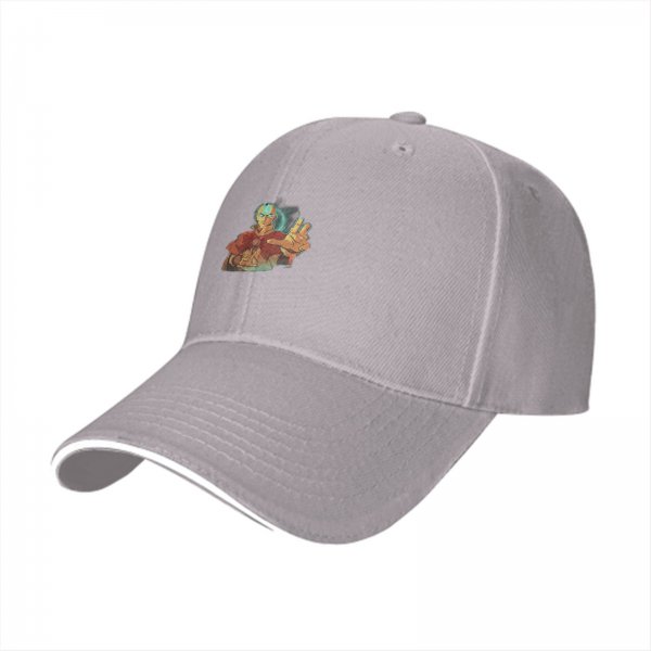 Black Baseball Cap With Avatar Aang Graphic Print