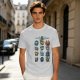 Olive Green T-Shirt With Fantasy Character Icons Print