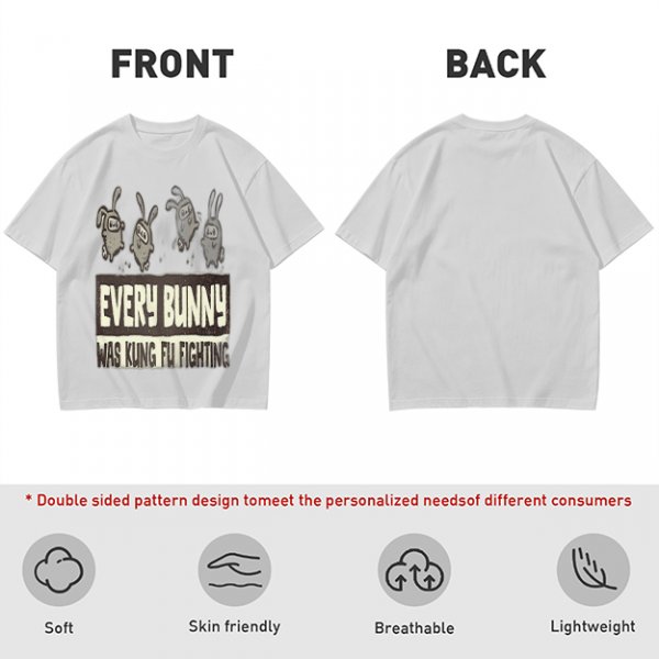 Olive T-Shirt With Every Bunny Was Kung Fu Fighting Print