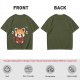 Olive T-Shirt With Cute Shy Red Panda Graphic Print