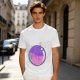 Olive T-shirt with Sleeping Cats in Colorful Bubble Graphic