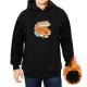 Black Hoodie With Cute Cat Chicken Nugget Box Graphic