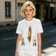 Olive T-Shirt With Cartoon Characters Riding Bikes Through Portal