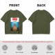 Olive T-Shirt With Cartoon Kong Banana Water Print