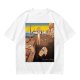 Olive T-Shirt With Surreal Cat Art Print