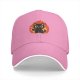 Black Baseball Cap With Cute Black Cat Surrounded By Flames Graphic