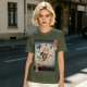 Samurai Cat Fighting Ninjas Ukiyo-e Style Graphic T-Shirt