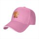 Black Baseball Cap with Orange Anime Character Silhouette Print