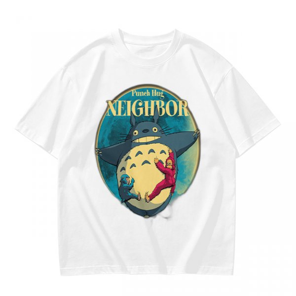 Olive T-shirt with Totoro Neighbor Graphic Print