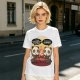 Olive t-shirt with pandas debating life beyond eating and sleeping