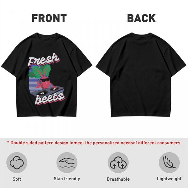 Olive T-Shirt with Fresh Beets DJ Graphic Print