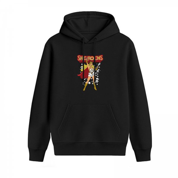 Black Hoodie With She-Ra Inspired 'She Rocks' Graphic