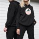 Black hoodie with Aperture Bakery cake graphic print