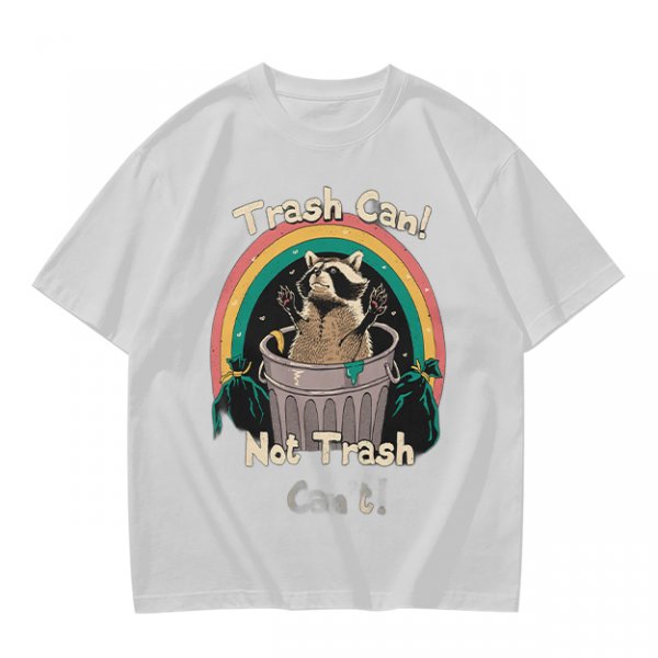 Trash Can Not Trash Raccoon Rainbow Graphic T-Shirt
