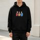 Black Hoodie with Star Trek Themed Cartoon Characters Print