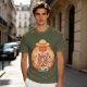 Olive T-Shirt Featuring Anime Character With Straw Hat Back View