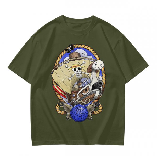 One Piece Going Merry Pirate Ship Graphic T-Shirt