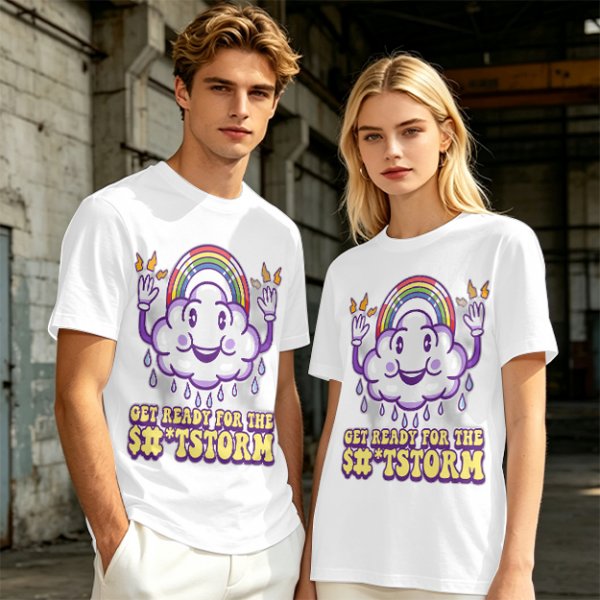 Get Ready For The Shitstorm Cloud Rainbow Graphic T-Shirt