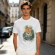 Olive t-shirt with cute brain character and 'Cute But Ous' print