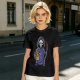 Olive T-Shirt With Cute Grim Reaper Holding Wilted Potted Plant Print