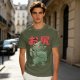Olive T-Shirt With Cute Dinosaur Holding Its Own Butt Japanese Print