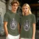 Olive T-Shirt With Cute Emotional Support Demon Goat Graphic