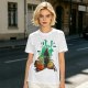 Olive T-shirt with Samurai Warrior and Helmet Art Print