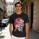 Olive T-shirt with Luffy Gear 5 Sun God Nika Anime Print