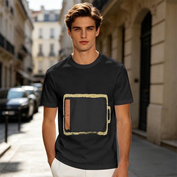 Olive Green T-Shirt With Distressed Retro TV Graphic Print